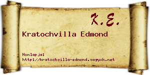 Kratochvilla Edmond névjegykártya
